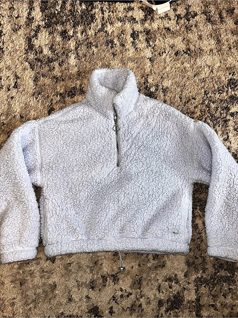 Hollister Sherpa Half-Zip Sweatshirt Jacket in Purple Size Small